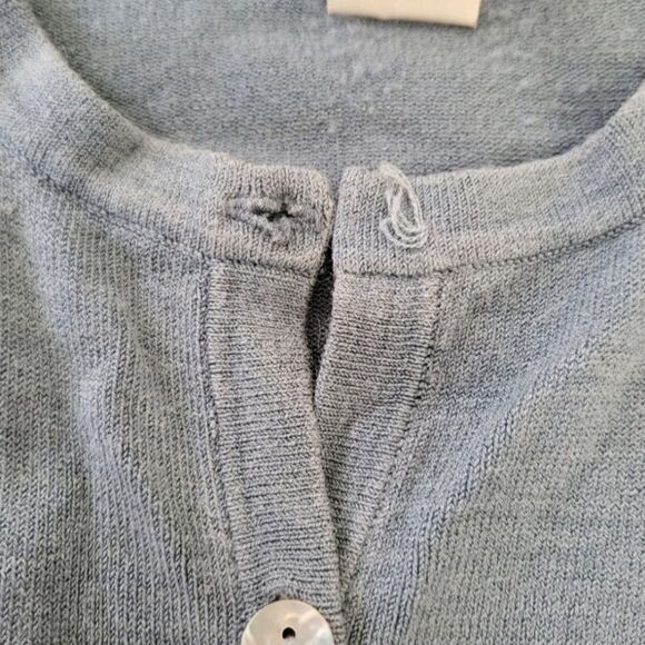 Victoria Holley Vintage Silk Blend Button Down Cardigan Light Blue Size‎ Small - Picture 3 of 8